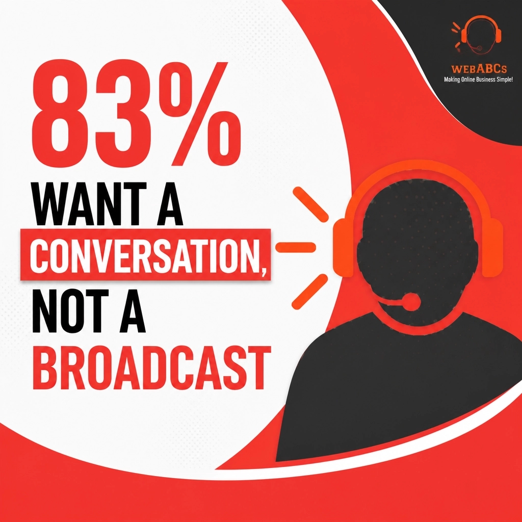 webABCs's tweet photo. Hey friends! Broadcast marketing is dead. 💀 83% of customers want a conversation, not just a broadcast. AI Agents help you scale real 1:1 talk so you can stay competitive. Ready to out-market the rest? Let’s talk! https://t.co/xAChii2lLN #AI #Marketing #WebABCs https://t.co/Xfx8duiNMG