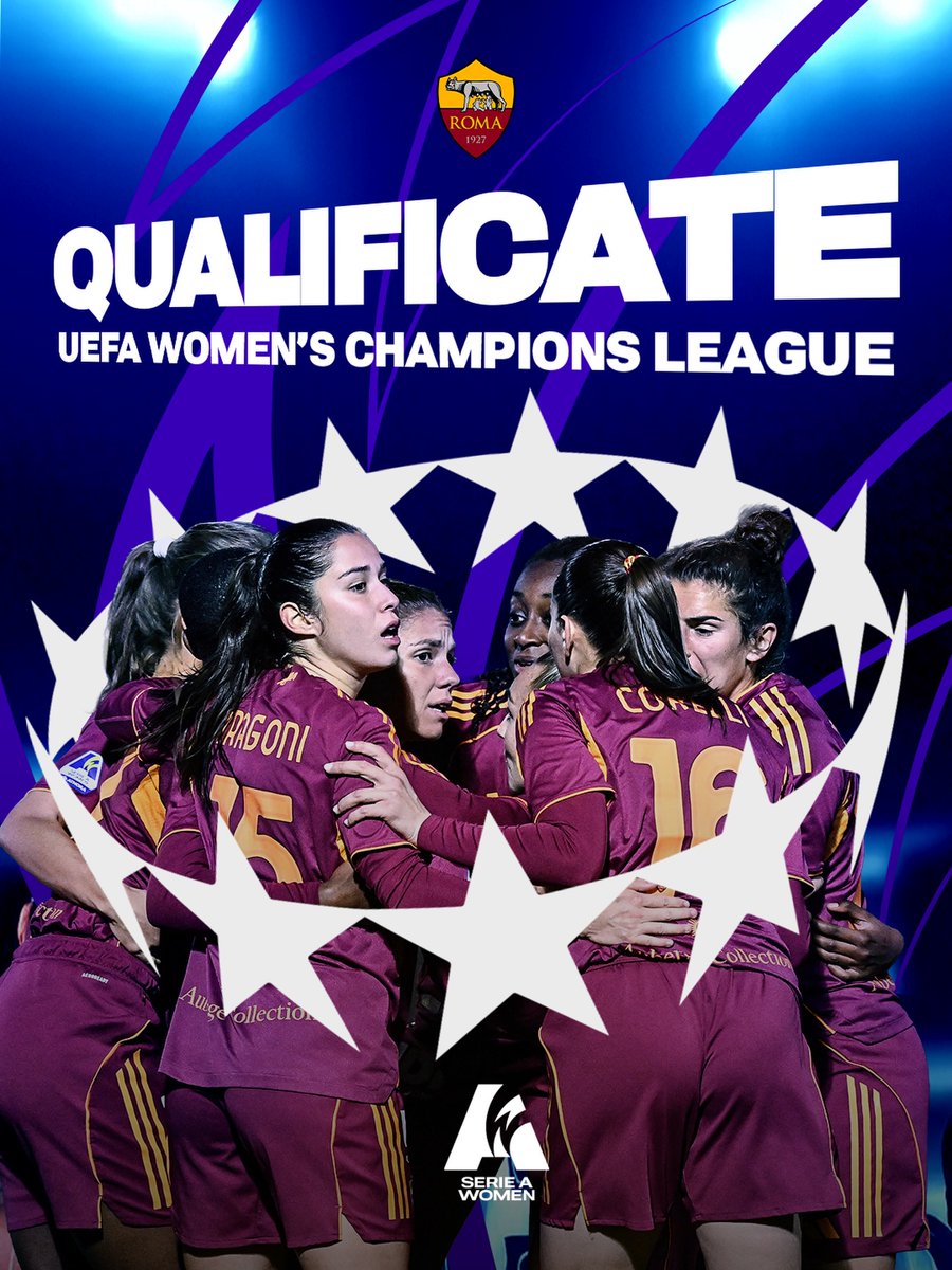 edajS19's tweet photo. Metti mi piace se la tua squadra è direttamente qualificata alla fase campionato di Champions con maschile e femminile

Squadre possibili? AS ROMA ❤️💛

#UCL #UWCL #VeronaRoma https://t.co/l170eaHLCc