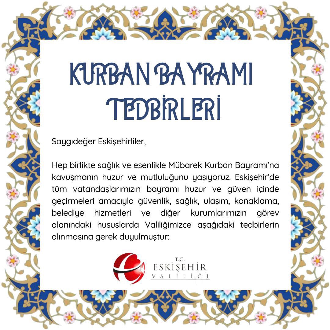 ALPU_ESK's tweet photo. Kurban Bayramı Tedbirleri https://t.co/VrvRvwqtat