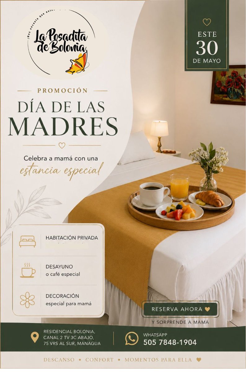InturManagua's tweet photo. Celebrando al pilar, la alegría y el alma de nuestra familia👩

💫Hostal Posadita de Bolonia

📍De canal 2, 3 cuadras al oeste, 75 varas al sur, Managua

#NicaraguaFascinanteIrresistible 
#Managua https://t.co/rE3tTA6NMO