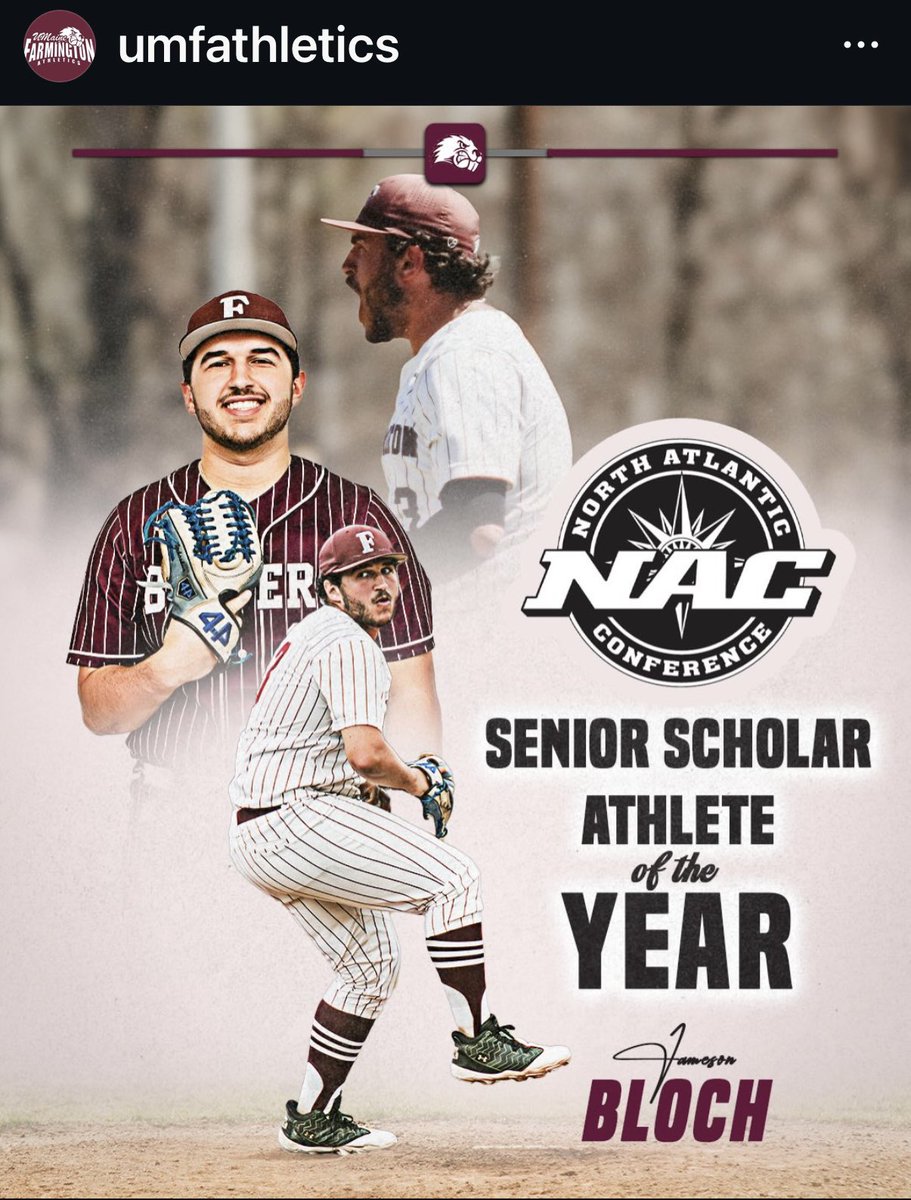 AHSBaseball2026's tweet photo. Next up in our alumni series is “James” Jameson Bloch — captain at UMaine Farmington, surpassing 100 career hits and being named Senior Scholar Athlete of the Year for the NAC. A great example of how work ethic and love of the game drive success. Congrats on a fantastic career! @BlochJameson @HockomockSports @TheTylerHetu @AboroAthletics @AttleboroYouth @UMFBeaverBall