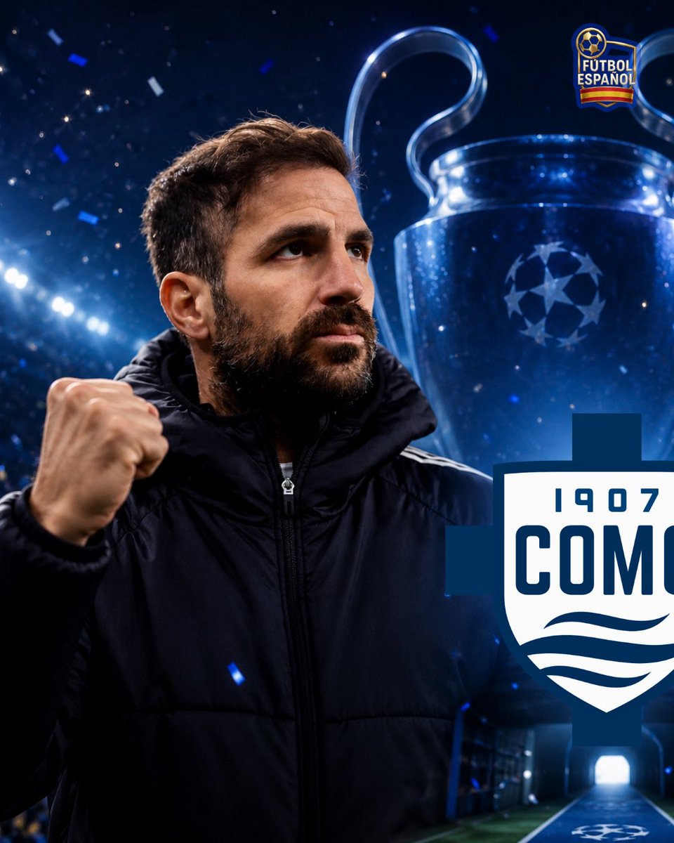 FootballESP's tweet photo. ¡El entrenador catalán Cesc Fàbregas ha conseguido clasificar al @Como_1907 a la UEFA Champions League por primera vez en su historia! 🏆

Enhorabuena @cesc4official 🔥 https://t.co/EI3W0UzBro