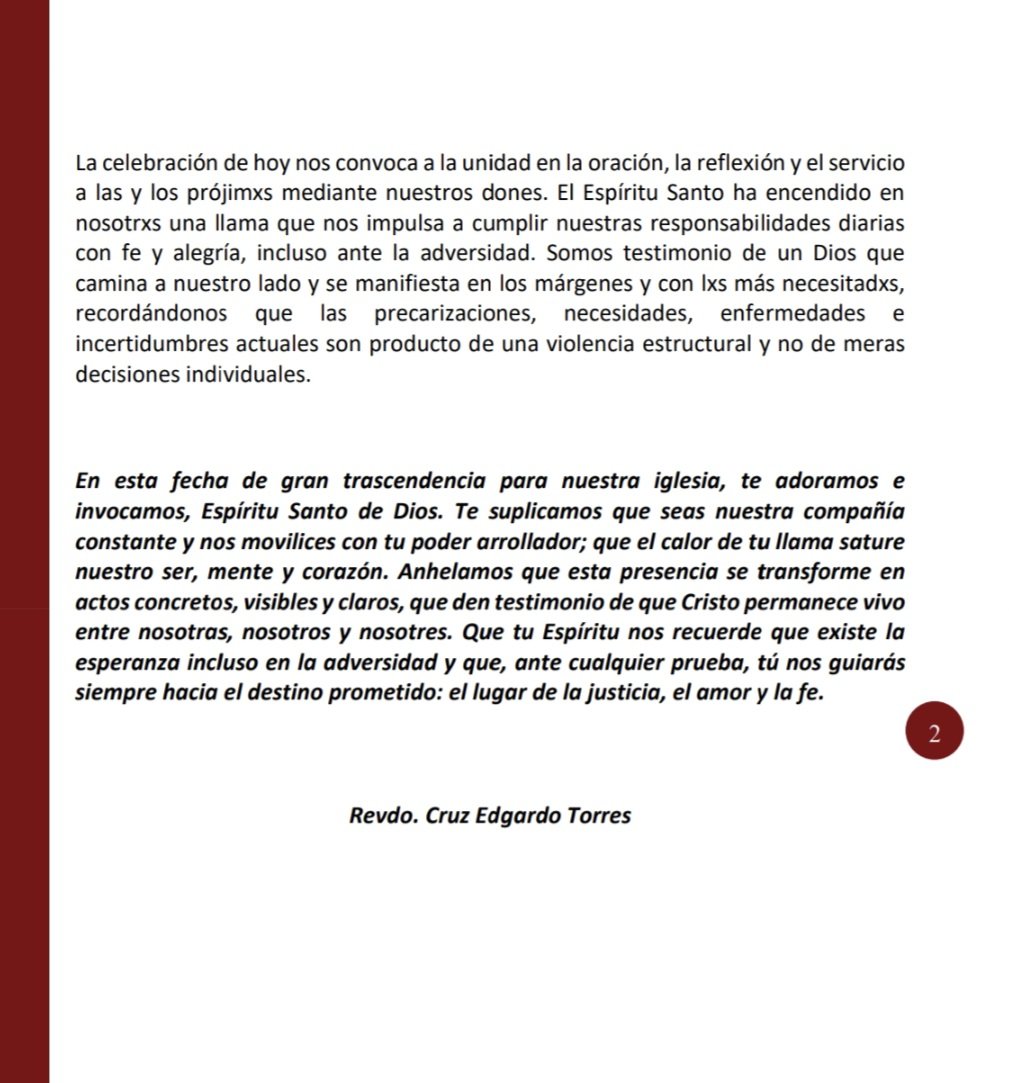 EECITigre's tweet photo. Les convidamos la reflexión dominical de este #Pentecostes2026 

#IglesiaPeregrina
#creyentesdiverses 
#Pentecostes https://t.co/Y12G2G8W2N