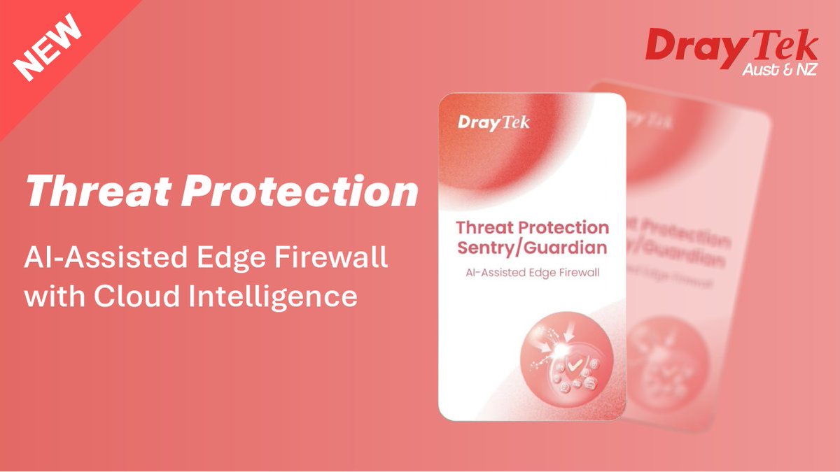 iLANTechnology's tweet photo. New DrayTek Threat Protection - AI-Assisted Edge Firewall with Cloud Intelligence
https://t.co/SMztupFvhL https://t.co/84BECYjymC