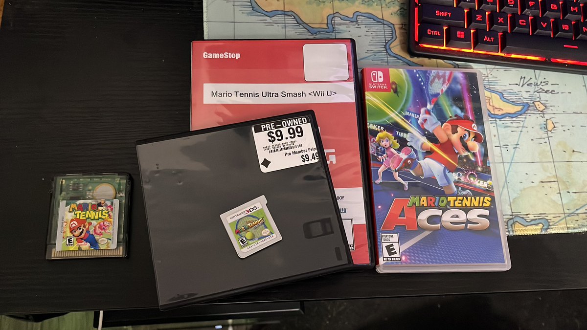 Cheeto_Buffet's tweet photo. @zakiemon I’ve picked up all 4 of these in the past 2 months. GBC has been the most fun of them so far tho I haven’t tried Aces yet. Just missing GBA and Fever (and I guess Virtual Boy but I’m good on that) https://t.co/MQ2UWUfR4R