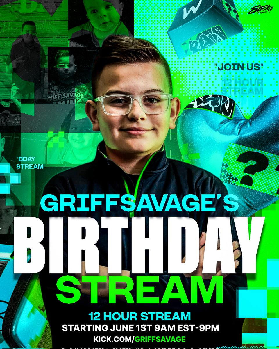 GriffSavageInc's tweet photo. We are Live for the evening crushing these kids(mostly adults) on @Fortnite sending the #sweats back to the lobby. Live on @kick
https://t.co/4TZWWlXGu7
@StakeEddie @CharAlsman @Svntvmvriv @kickcommunity come by June 1st. Its my Bday Stream!! #13Hour let's go. https://t.co/RbOePQzHbr