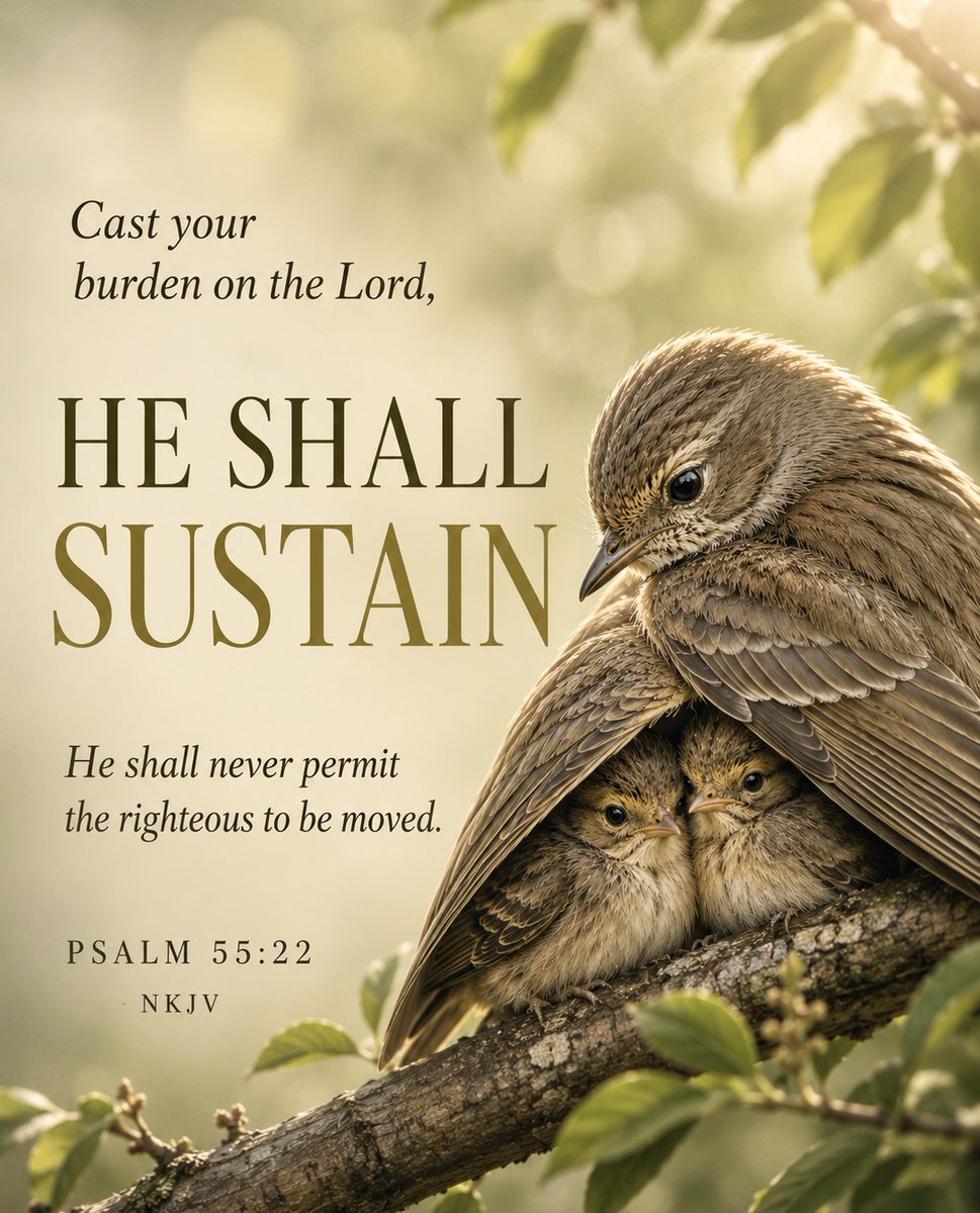 tolocarsa's tweet photo. 📖 Psalm 55:22 (NKJV)
“Cast your burden on the Lord,
And He shall sustain you;
He shall never permit the 
righteous to be moved.” https://t.co/5Kei0EfPjC