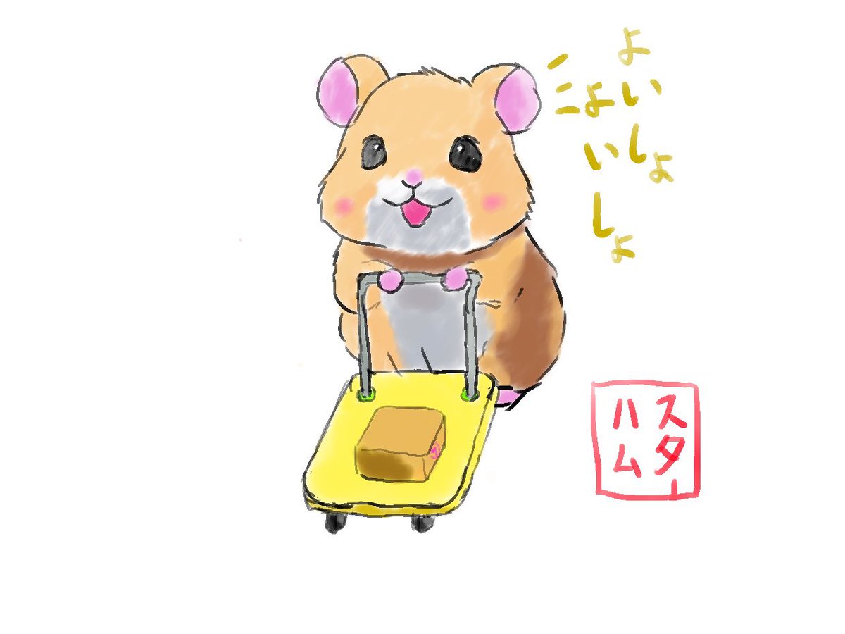 ハムスター　イラスト 白もち🐹 #ハムスター #hamster #ハムスターイラスト #もちもち