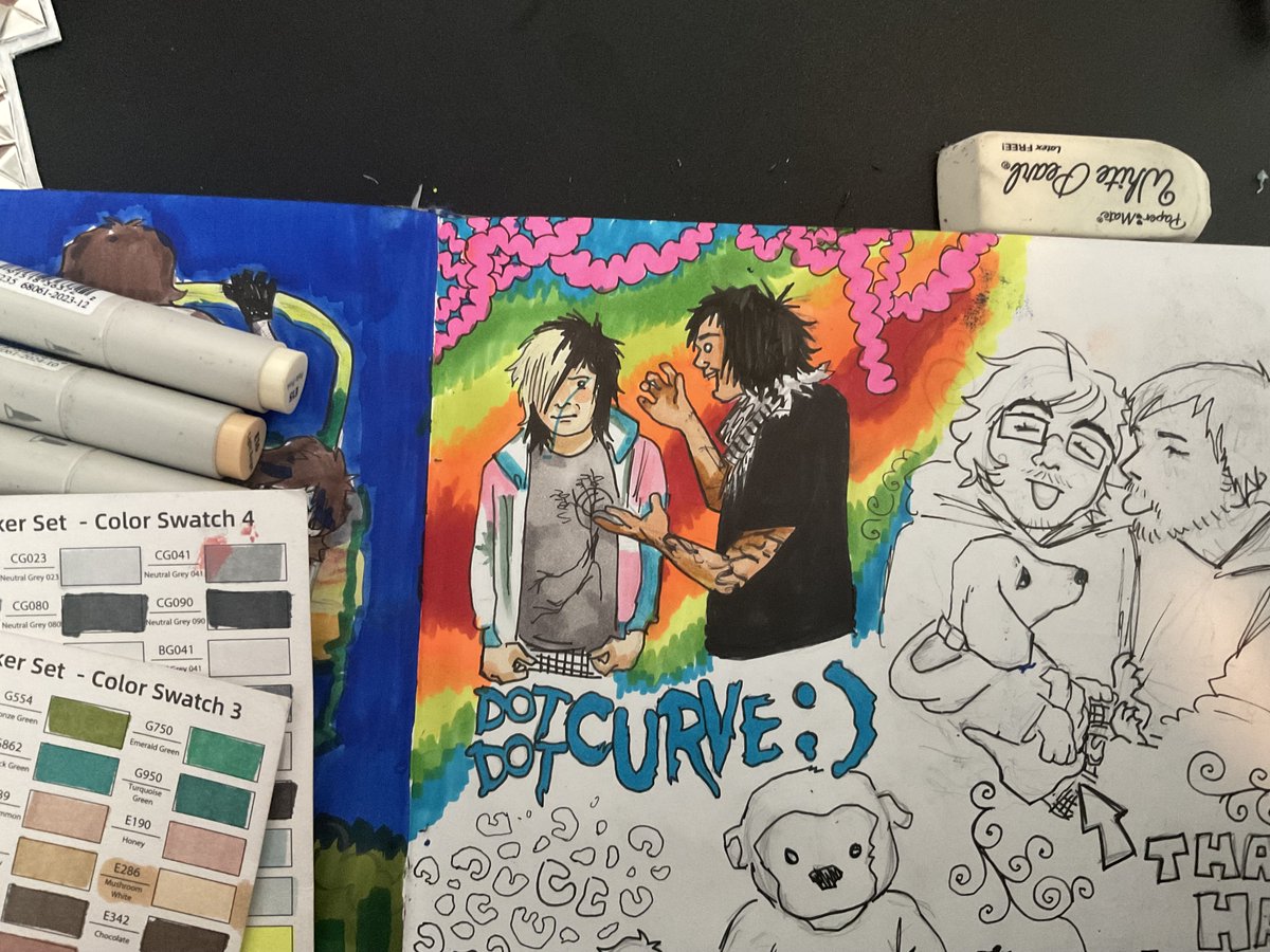 geoffthonyyuri's tweet photo. do yall ever go up and down and ride illi stigmatas art like a pony. (please ignore the blue scribble over spanky's face i feel like a chud im so sorry guys.) https://t.co/1Kg2TAWCa5