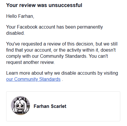 ValdiusV's tweet photo. 2nd account and got ban again, i hope META burn both in world and afterlife. i'm done with facebook https://t.co/qF9oh8DubH