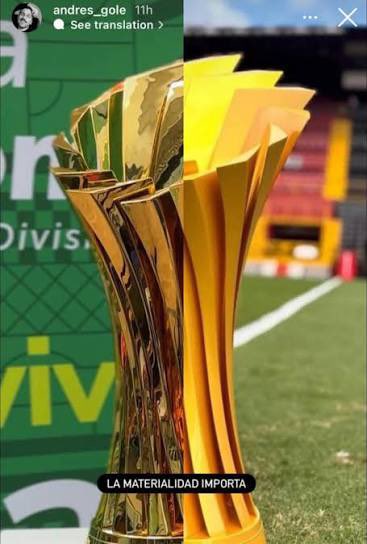 EscribaManudo's tweet photo. @tdmascrc Lo dijo el diseñador del trofeo: la materialidad importa.
Ese trofeo de segunda podrá tener un diseño que no guste a todos. Pero el material hace que se vea muy bien.

El trofeo de lego que tenemos en primera se ve horrible sin el recubrimiento. https://t.co/BzEmPHKye6