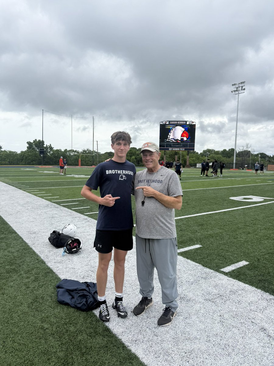 CardenKnox51431's tweet photo. had a great time at the Carson-Newman camp. thank you for allowing me to come out and compete. @CoachChuckPete @MTCSFB https://t.co/dsuz6Brdis