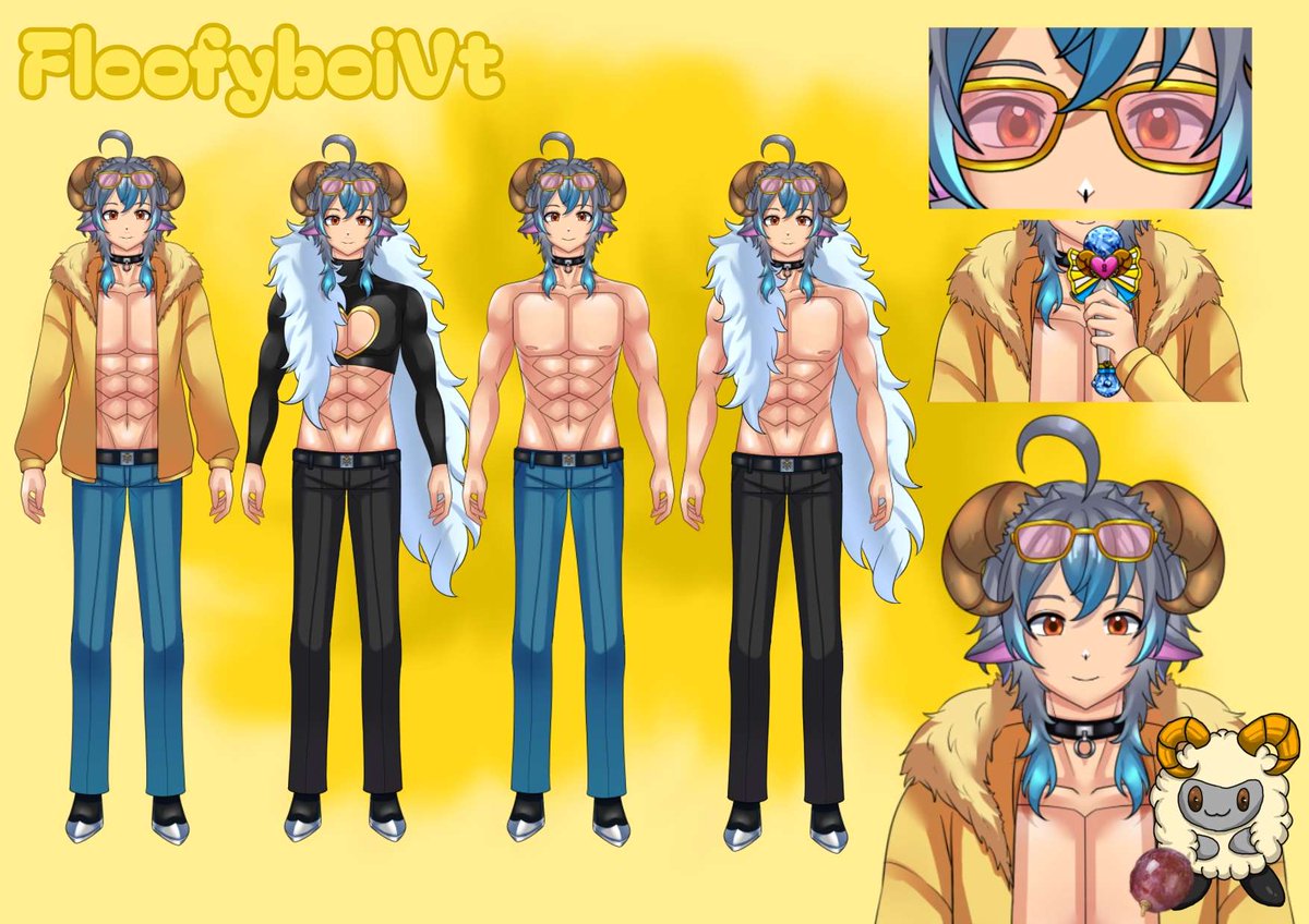 floofyboy98's tweet photo. thanks again to @paperstarstudio for the new outfit and toggle, i'm so happy withthe results. highly reccomend #vtuber #sheepvtuber #envtuber #ENVtuber https://t.co/3yyTcJg8V4