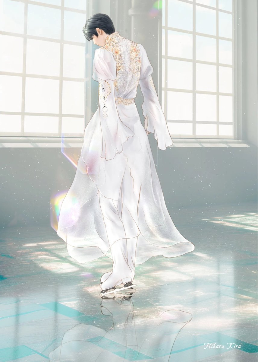 Hikaru_Kira__'s tweet photo. 月曜の朝、白孔雀の騎士様と共に爽やかにまいりましょう😊
Couture on Ice  伊藤聡美様衣装作成　矢口亨様撮影より✨️
#羽生結弦 https://t.co/rzA20FOtMX