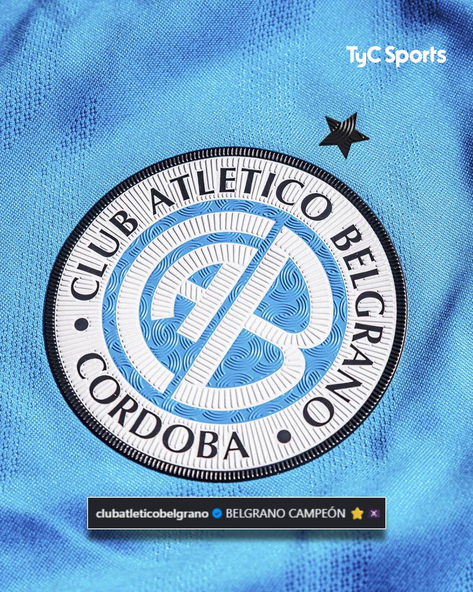 TyCSports's tweet photo. ¡YA LUCE LA PRIMERA ESTRELLA EN EL ESCUDO! ⭐

Tras la consagración en el #TorneoApertura, #Belgrano sumó la primera estrella de su historia a su escudo. https://t.co/xSFPYwBH7u