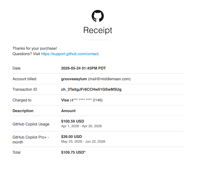 iammiddlemann's tweet photo. @github Since you guys never respond to support tickets... how about reinstating my Pro+ account?!? You took my money but haven't restored my account to Pro+. I had fraud on my CC so i head to get a new card, thats why the charge declined. https://t.co/xcMoEeyaOA