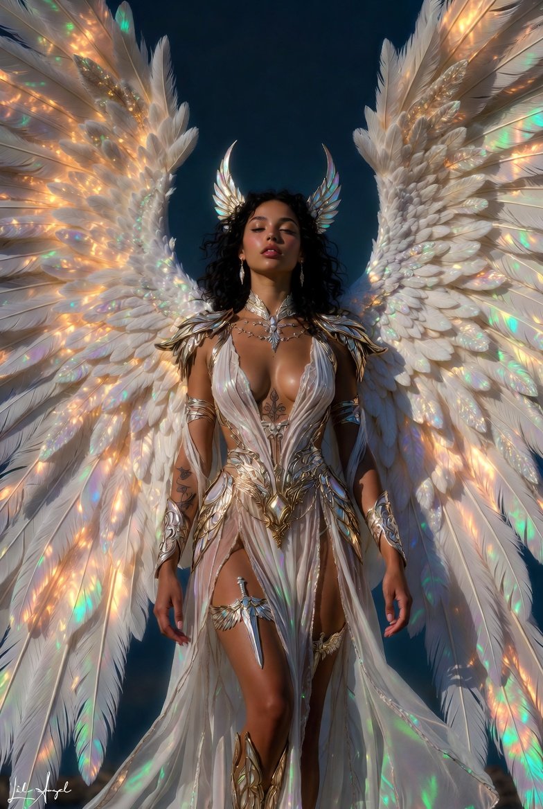CLAngelillo's tweet photo. ✨️ Crown of heaven, wings of pure starlight.  
I don’t descend — I arrive.  

Eyes closed, power open.  
This is what divinity looks like in motion.  

Who’s ready to worship? 😇🔥  

#LilAngel #CelestialQueen #WingsOfLight #FantasyGoddess #DivineEnergy https://t.co/wZtSx423mt