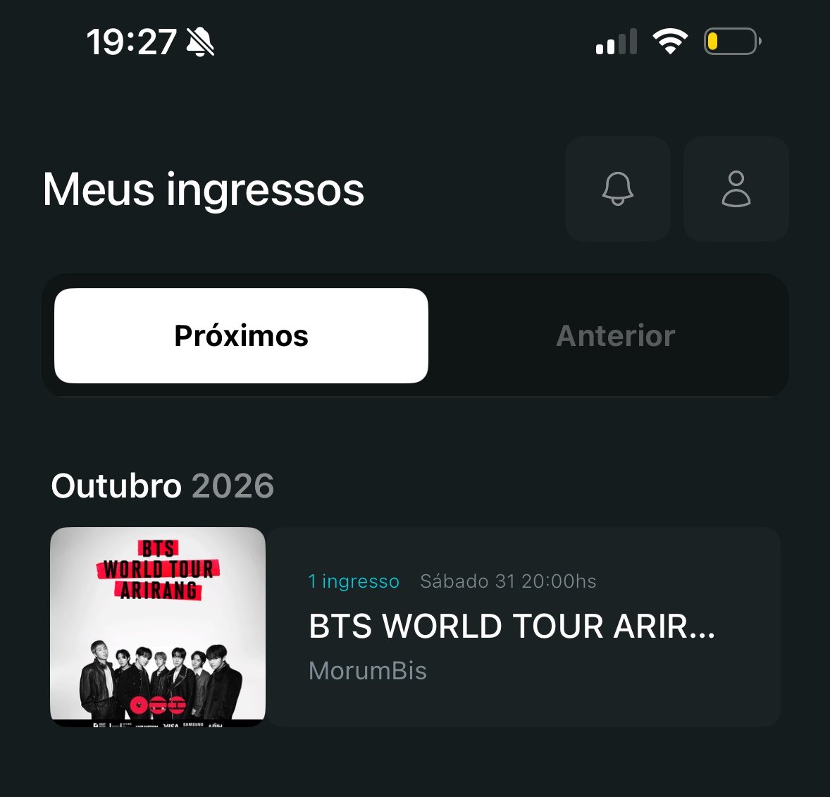 siyeooni's tweet photo. VENDO INGRESSO BTS ARIRANG WORLD TOUR! 🎟️

setor: ARQUIBANCADA MEIA ENTRADA 31/10 (sábado)

motivo: tenho um casamento no dia

Aceito propostas de valores na DM, posso fazer buyticket e todas as comprovações 

TAGS: show, ingresso bts, compra bts, venda bts, vendo bts, BTS Brasil https://t.co/vy85xJQA5j