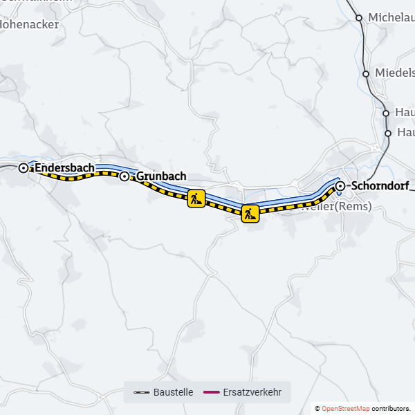 SBahn_Stuttgart's tweet photo. 🚧#Drandenken🚧
DB führt in den Nächten von 26. bis 29. Mai, zwischen #Schorndorf und #Grunbach sowie #Schorndorf und #Endersbach Instandhaltungsarbeiten durch.
Es kommt zu Teilausfällen bei der #S2
Details, auch zum #Ersatzverkehr mit Bussen #S2E
👉 https://t.co/zJL6ogfkCg https://t.co/RbUtVmXKus
