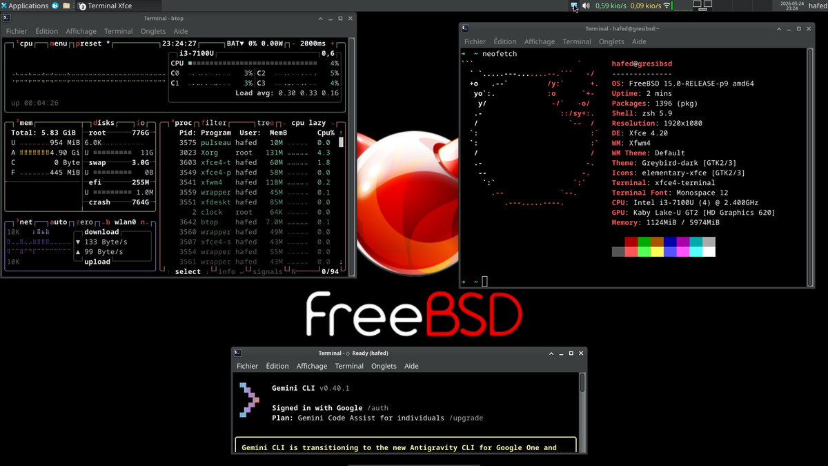 mr_gresi's tweet photo. @codewith55 Easy choice: None of the above.
I only run rock-solid FreeBSD. Why settle for Linux garbage when you can have a real Unix? 🐧📷📷5 years? Make it 10. Stability chads stay winning." https://t.co/SIfMLBZKD7