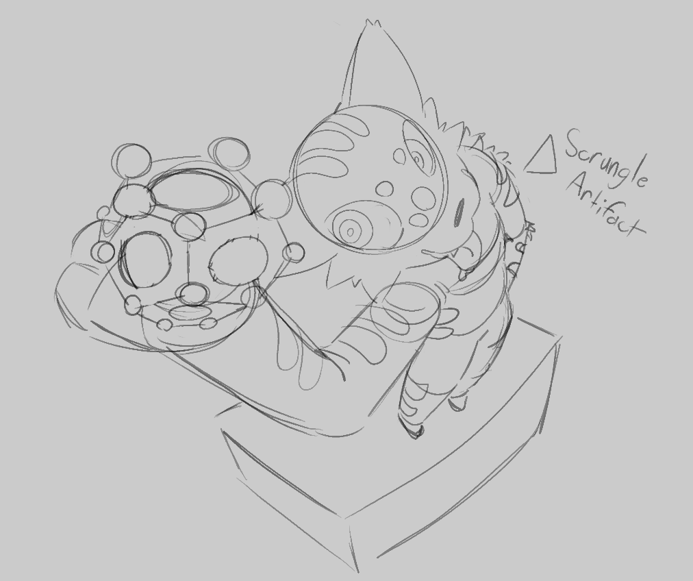 THEREALWINDED's tweet photo. I believe the Roman dodecahedra is actually a Scrungle Artifact, made for Scrungly Goobers! ~ ≽(◉˕ ◉ ≼マ https://t.co/mxmtgWpPPU