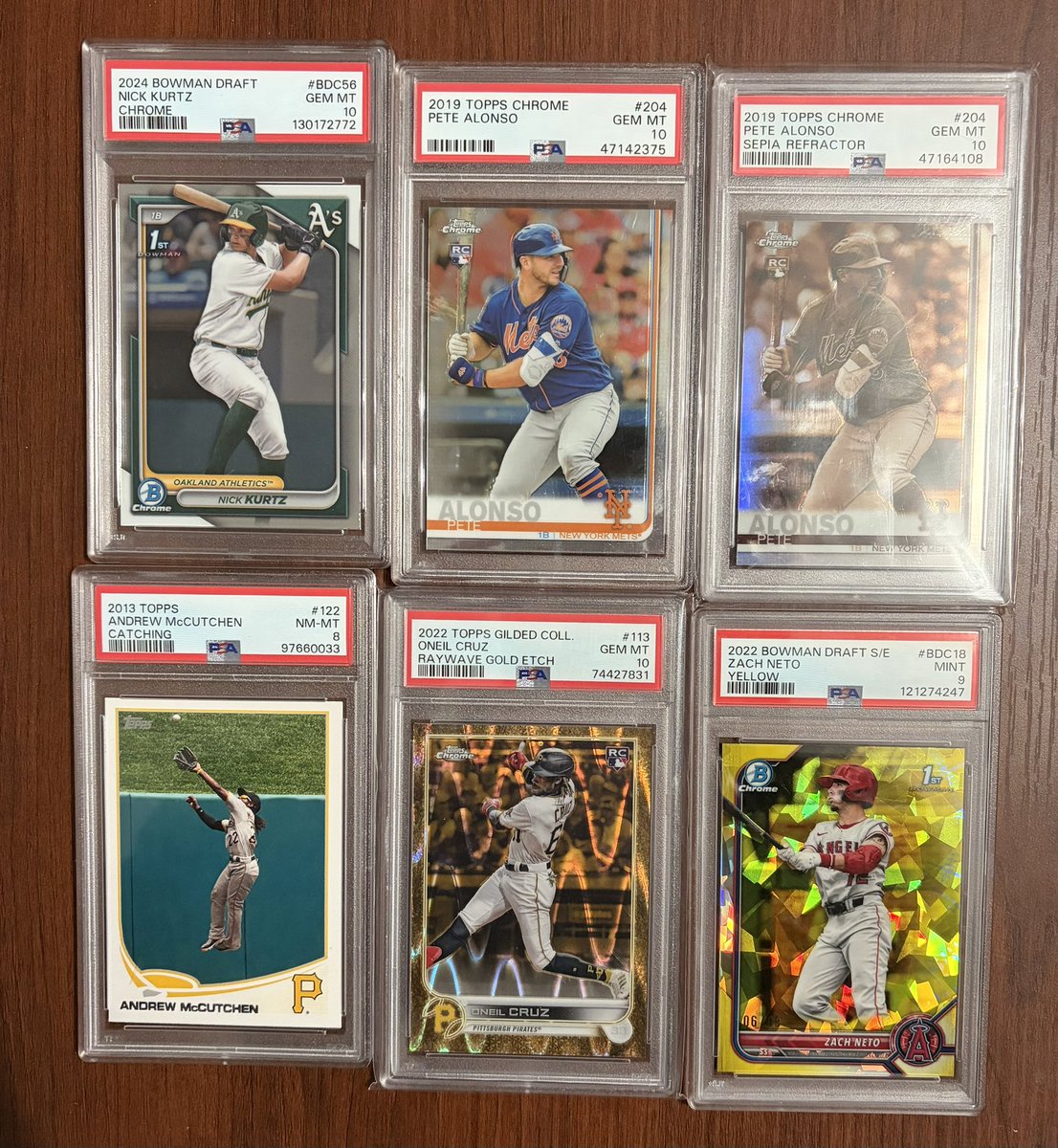 BurghToBay's tweet photo. Kurtz PSA 10 $100
Alonso Chrome $25
Alonso Sepia $40
Cutch Catching $35
Oneil Cruz Gilded /25 PSA 10 $175
Zach Neto /99 $75 https://t.co/loqFiJyjAz