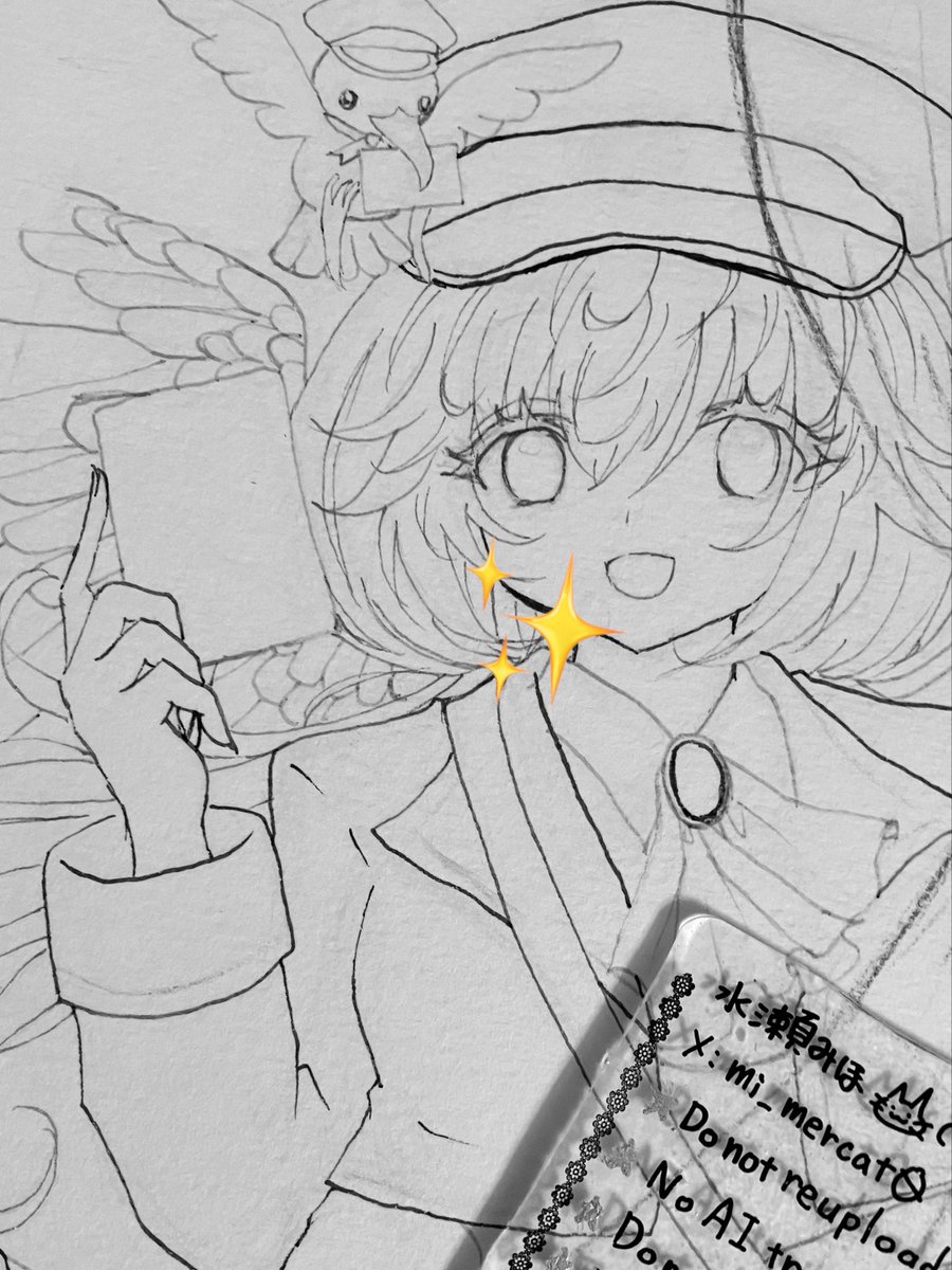 鳥達と夢を話すころ メインイラストの進捗です🪽 今回上げたのは線画