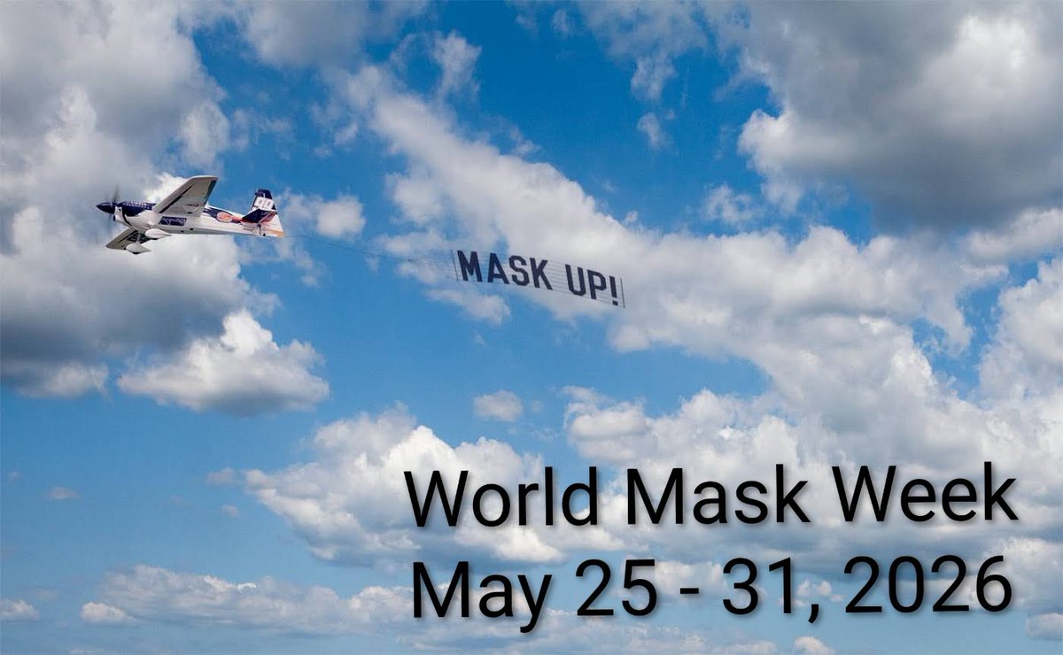 NFMai's tweet photo. 😷 WORLD MASK WEEK
May 25 - 31, 2026

Commit to masking up for collective health for one week.

😷😷😷😷😷😷😷😷

(Gern auch 52 Wochen im Jahr.)

https://t.co/LRiXys8VbE https://t.co/LYKEb6fkAU