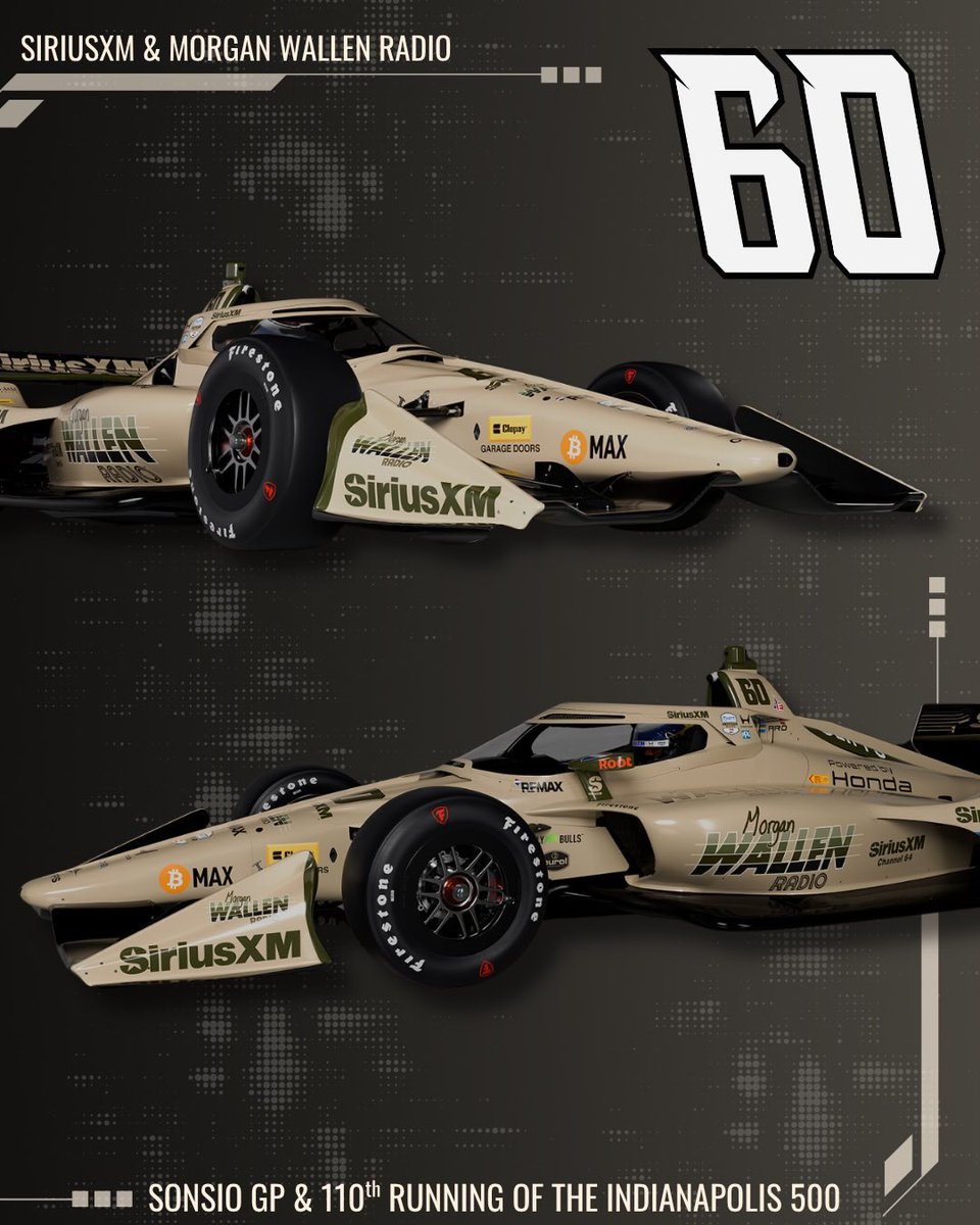 MorganChart's tweet photo. Felix Rosenqvist won the Indianapolis 500 today using a Morgan Wallen themed car! https://t.co/kwY38dKAt8