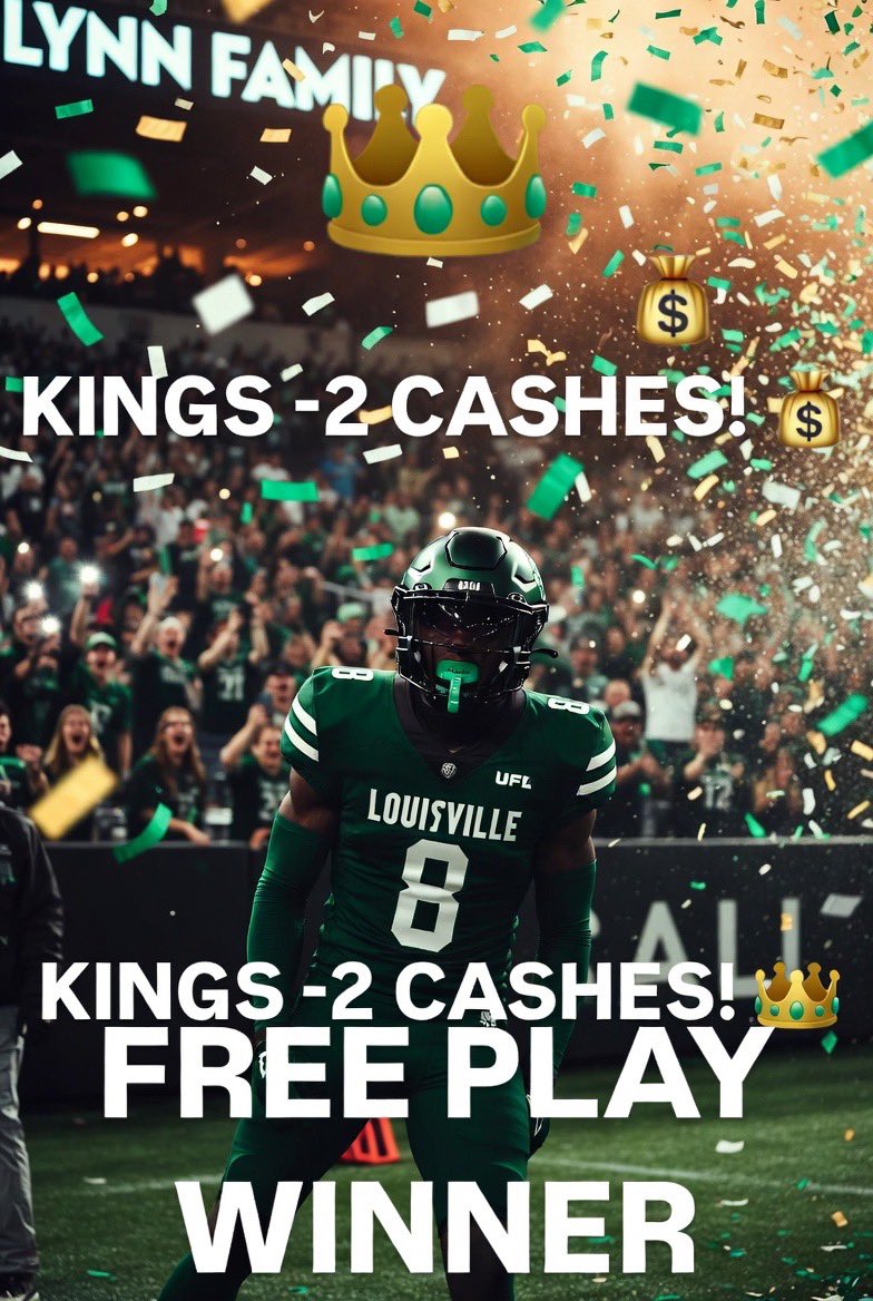 BigNickelSports's tweet photo. 🚨 LOUISVILLE KINGS -2 CASHES! 💰👑

We hit AGAIN!

Kings delivered exactly as advertised — another clean winner. Free play of the day ✅

Overall Free Play Record: 27-8 🔥

Next up? Stay locked in — 
 building something special. 

If you tailed, comment “CASHED” below and let’s celebrate together!
Who’s riding with the Kings next? Drop your thoughts 👇