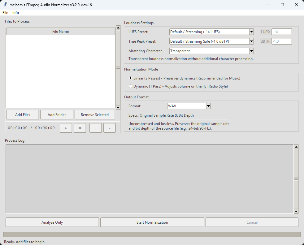 melcom_'s tweet photo. 🌙 melcom's FFmpeg Audio Normalizer 3.2.0 Nachtschicht Edition - focuses on workflow improvements, cleaner preset handling, better usability, improved metadata reliability, and a more polished normalization experience overall.

🔗 https://t.co/FTxW9NWlXW #Demoscene #Audio #FFmpeg https://t.co/Zh3CEqNNy0