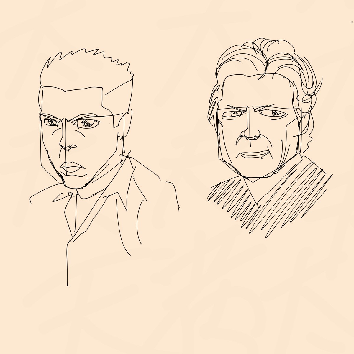 BTTF ビフ。当時とその後と ーーーーーー #イラスト #似顔絵