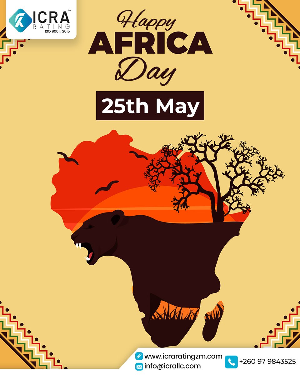 IcraRating's tweet photo. On this Africa Day, we celebrate the diversity, resilience, and cultural richness that continue to inspire communities around the world. 🌍✨
#AfricaDay #HappyAfricaDay #UnityInDiversity 🌅 https://t.co/xfNyZpYxTq