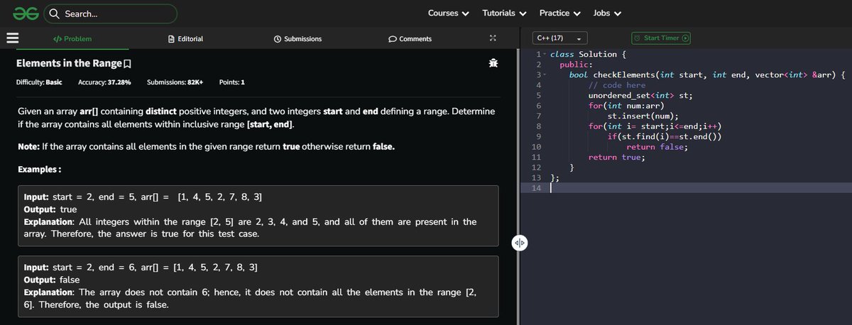 Subhojyoti_110's tweet photo. #POTD of @geeksforgeeks

Problem : Elements in the Range
Approach : Hash Set
#geeksforgeeks #dsa #competitiveprogramming #problemsolvingtech https://t.co/6nkEyYBWI3