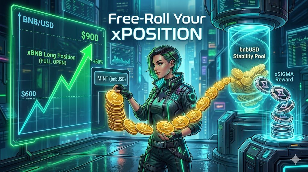 SigmaIntern4's tweet photo. Free-roll your leveraged xBNB like a pro 🔥

Made profit on BNB but don’t want to close the position? 

@sigmadotmoney  Mint feature lets you:
→ Withdraw your initial capital in bnbUSD 
→ Keep the full upside of your xPOSITION
→ Deposit that bnbUSD into the Stability Pool and farm xSIGMA rewards

You literally get your principal back while staying in the trade.

This is how you lock profits without selling.

Full breakdown in Sigma Academy 👇
https://t.co/fY1Sz4l2ex