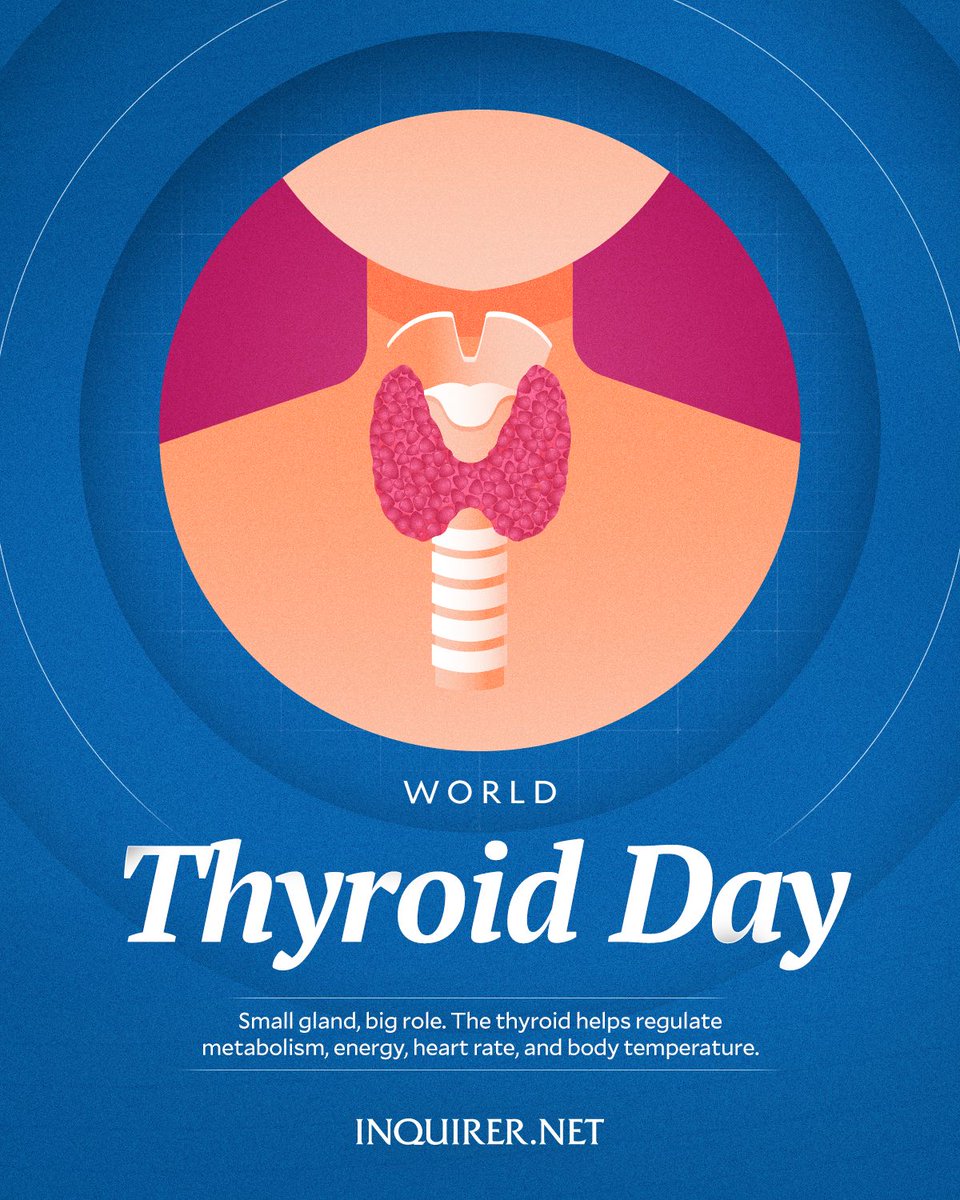 inquirerdotnet's tweet photo. Millions worldwide live with thyroid disorders, many with symptoms that can go unnoticed or be mistaken for everyday stress.

#WorldThyroidDay highlights the importance of awareness, early detection, and better understanding of thyroid health. https://t.co/RFUQaIKe7E