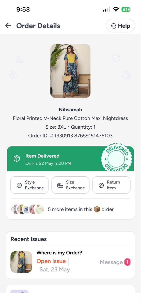 Poulamibs's tweet photo. @MyntraSupport Absolutely unacceptable  from @myntra Two products were NEVER delivered, yet the app falsely shows them as “Delivered.” I have complained through calls and chats more than 10 times, but instead of resolving the issue, your customer care team created return https://t.co/JDdycZ432T