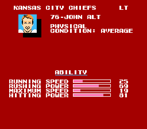 SBluemanTecmo's tweet photo. Happy birthday to former @Chiefs OT John Alt (63)! The 1st rd. pick in '84 spent his entire 13 year @NFL career in KC. He was a 2x Pro Bowler &amp; earned 2nd Team All-Pro honors in '90 right before being immortalized in #TecmoSuperBowl for the #NES in '91. Happy birthday John! https://t.co/FcmlDunHEK