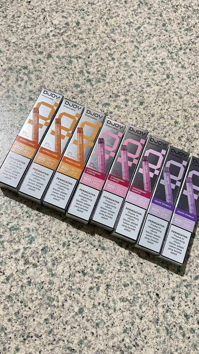 suchbchtr_'s tweet photo. Guizzz last stock yahhh
Djoy 800pufs,

Avail:
Mangga, 
strawberry , 
grape

35.000 aja nett,
Di supermarket 70k dapet 1,
Di aku 70k udh dapet 2
Exp aman 12/2026 https://t.co/Q4mNwXXOWk