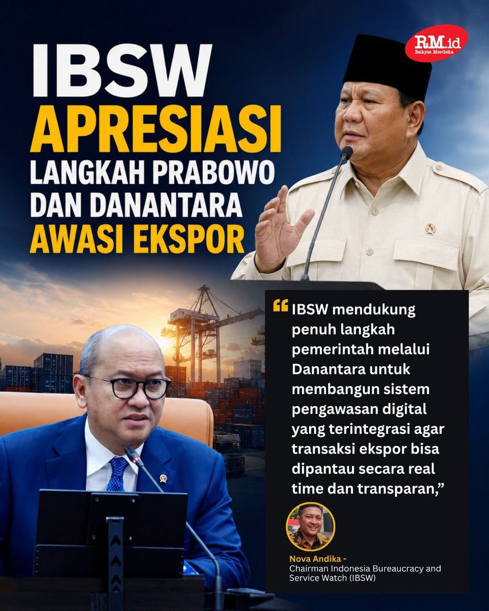 jicvle's tweet photo. IBSW mendukung penuh sistem digital terintegrasi untuk pantau ekspor. Kalau diawasi dengan baik, hasilnya balik ke rakyat. #DemiBangsa https://t.co/oe38leXmY5