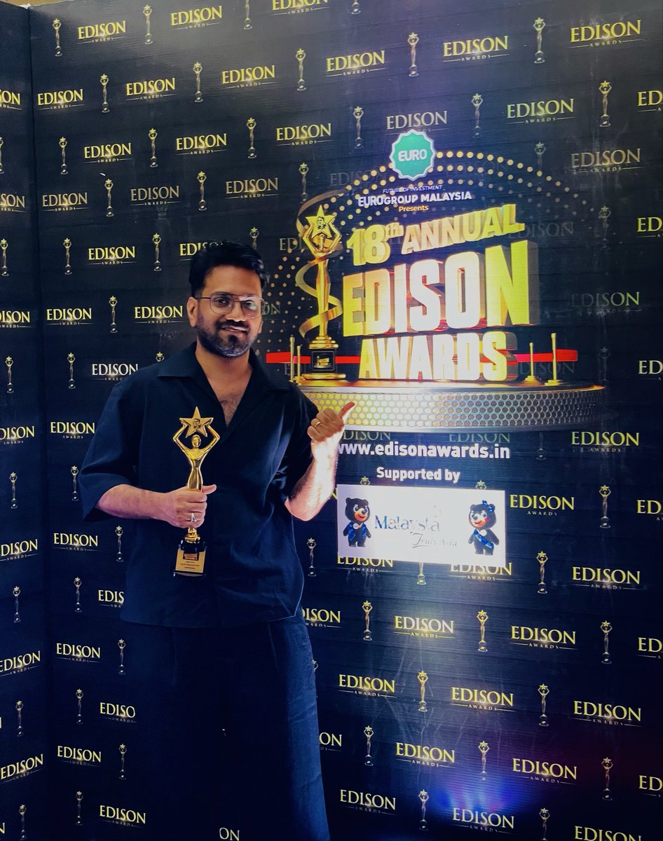 TFC_mass's tweet photo. #GoodBadUgly Editor @editorvijay got #EdisonAwards2026 - BEST EDITOR 💥 

Waiting for #AK64 bro 💪

#AjithKumar @Adhikravi https://t.co/CAHQWBeyAf