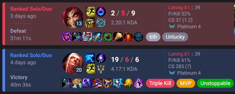 rileymoding's tweet photo. @drewlevin ran into an interesting pair of accounts, they seem to prefer flash on F when playing vlad but D when playing ad/sup🤔. how does account sharing and boosting like this not get auto-detected? https://t.co/KGVJzXFben https://t.co/1U4yYHlFbt https://t.co/n3u9gO8ZhC