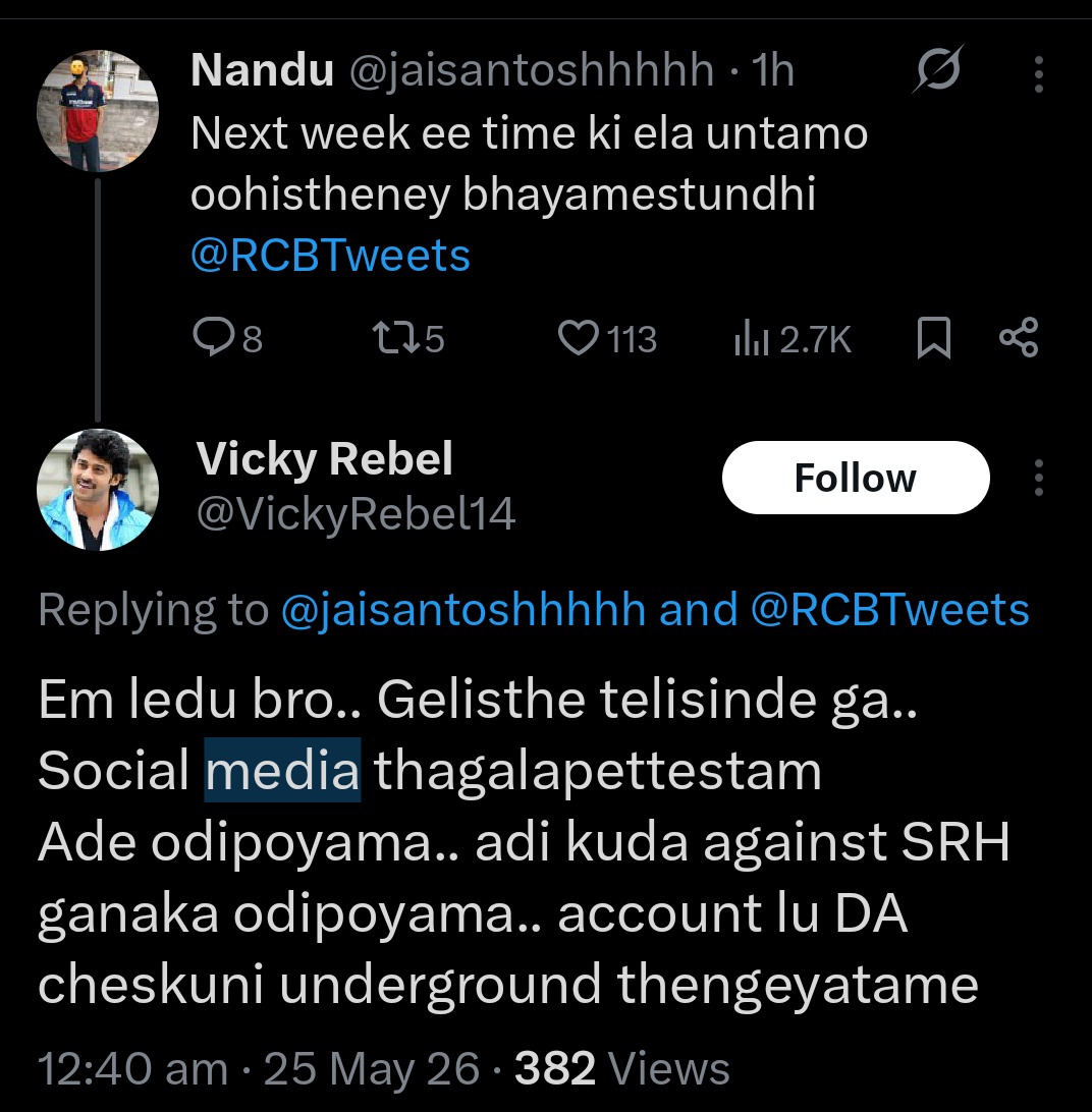 RCB Mogudu SRH tweet media