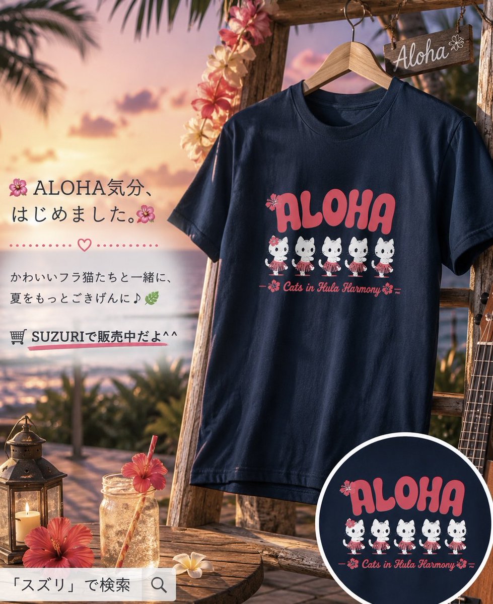 39_lbl's tweet photo. ALOHA Cats – Hula Harmony / lbl ( lbl ) のスタンダードTシャツ販売 ∞ SUZURI（スズリ）https://t.co/5obByjelQU
ALOHA〜🌺😻
 #suzuri #SUZURIで見つけた推しTシャツ #SUZURI推しアイテム
#猫　#猫好きさんと繋がりたい
#フラガール　#ALOHA https://t.co/drwXXwCkxh