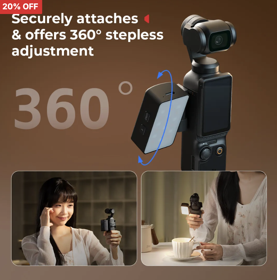 SmallrigJapan's tweet photo. Osmo Pocket 4の映像
もう一段上に持っていきたい人へ  

世界観のある映像はライティングが重要ですよね！

クリップでそのまま装着 360°で光の向きを自在に調整できるRGBライトがあるんです👍

2700K〜6500Kの色温度調整でシーンの雰囲気をコントロール

持ち出せるサイズで本格的なライティングが完成します💡

「今なら初夏セールで20％OFF」

🔽🔽🔽

プロフィールの公式サイトURLから👍