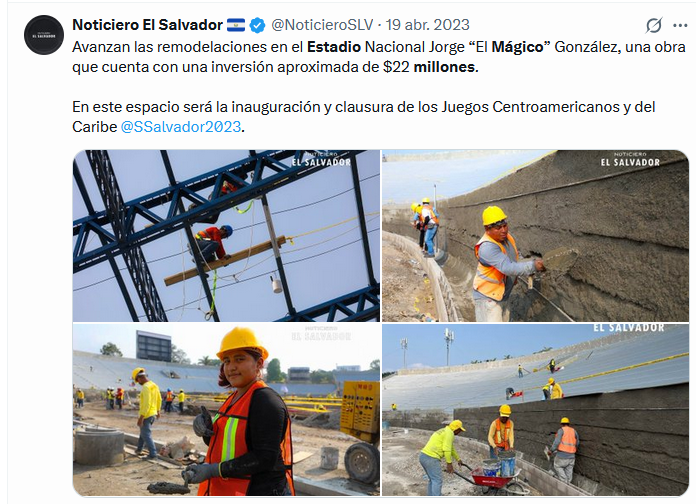 soysalvadoreno's tweet photo. Después de la inversión en 2020 de "$5 millones" o la de 2023 de "$22 millones" en el Estadio, llamar a "expertos internacionales en construcción y mantenimiento de estadios y canchas" para que den explicaciones, parece un mal chiste no algo que se haga "con responsabilidad." https://t.co/AYlDnFxVOe