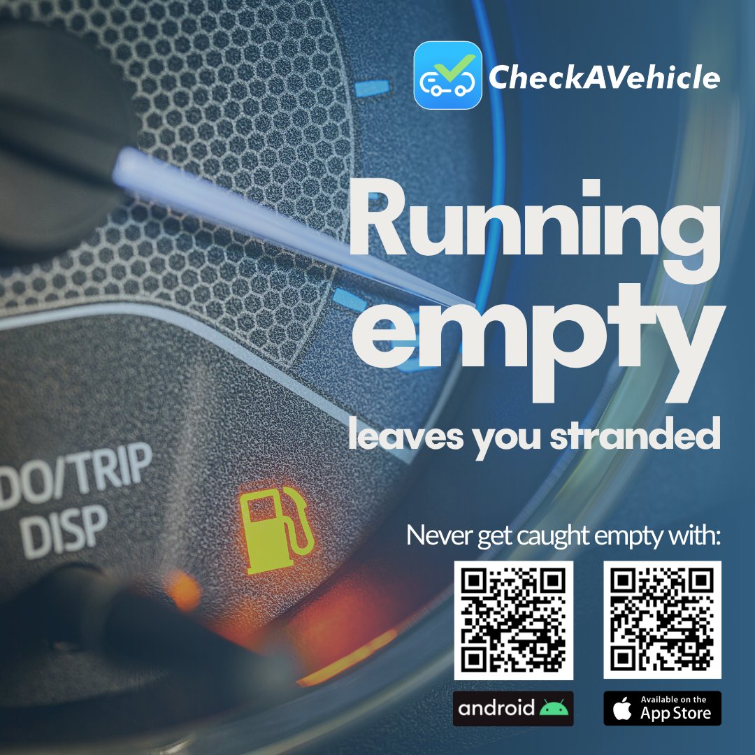 trackerteer's tweet photo. Running on empty can leave you stranded when you least expect it.

Stay ahead of low fuel and avoid the hassle with CheckAVehicle.

Download now on Android or iOS 📲 https://t.co/VKDcqJ5ZIv