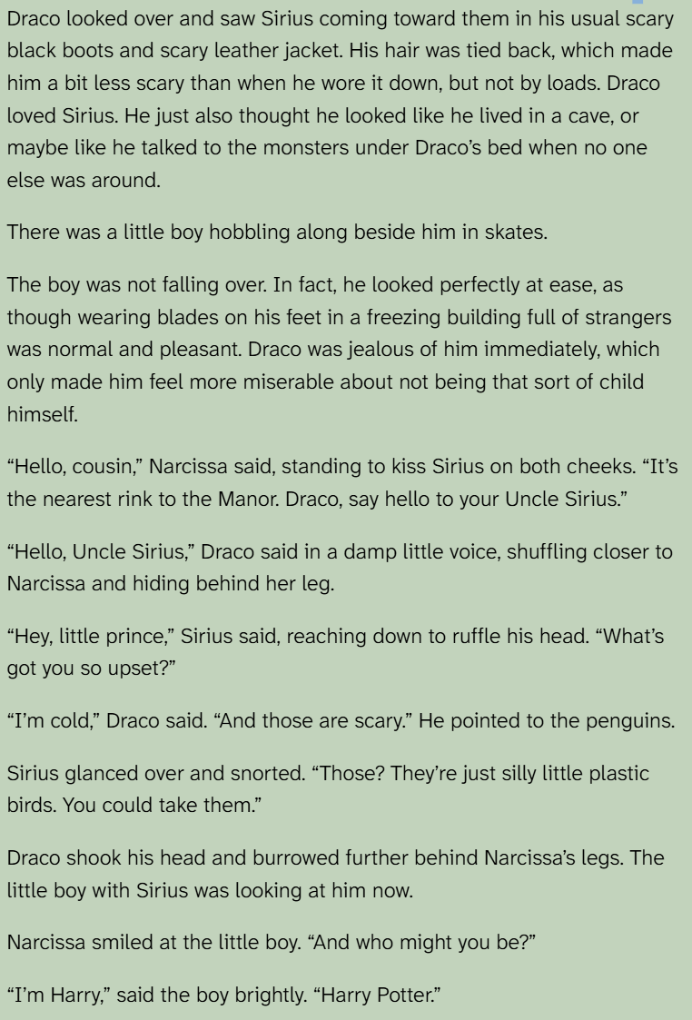 _kuchi_sabishii's tweet photo. ✂️snippet of a hockey player!harry/figure skater!draco muggle AU i'm working on! it'll be childhood friends to lovers, and will be #hpdm obv 😌

this is 4 y/o harry and draco meeting for the first time✨ https://t.co/V7BUCoAnj3