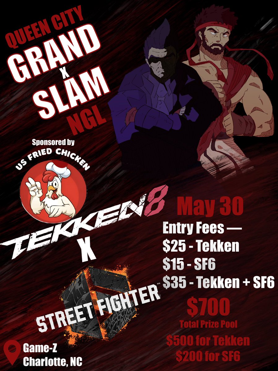 gcfgcofficial's tweet photo. SATURDAY MAY 30TH-GCFGC 1ST YEAR ANNIVERSARY

Hosted by QCGS &amp; NGL: Featuring TEKKEN 8 and STREET FIGHTER 6

Register to grab some grub and some points! We are now a 24+ TWT Dojo so let’s now shoot for 32+!

🚪2 PM SF 6 
🚪4 PM TEKKEN 8

https://t.co/FOAHHYu9PY

🎨@roadkilledizzy https://t.co/JYVVGAfTTJ