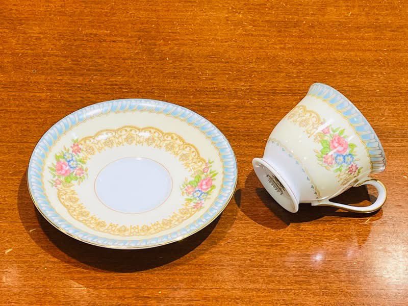 オールドノリタケ 金彩 転写“JUNO” 小薔薇花模様 デミタスカップ